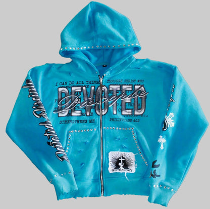 Blue cropped hoodie
