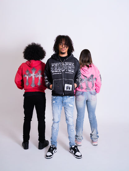 Black cropped hoodie