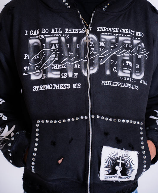 Black cropped hoodie